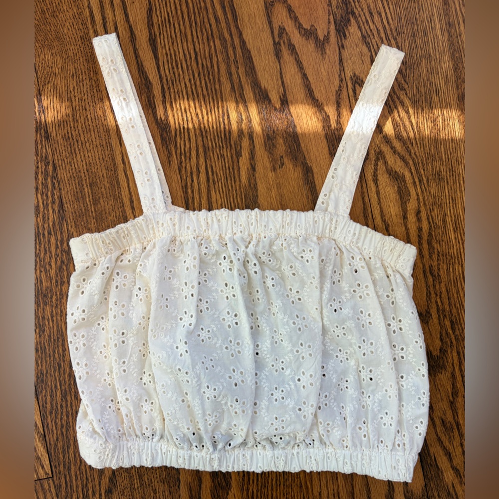 Madewell Eyelet Cropped Tank Top Sz XS